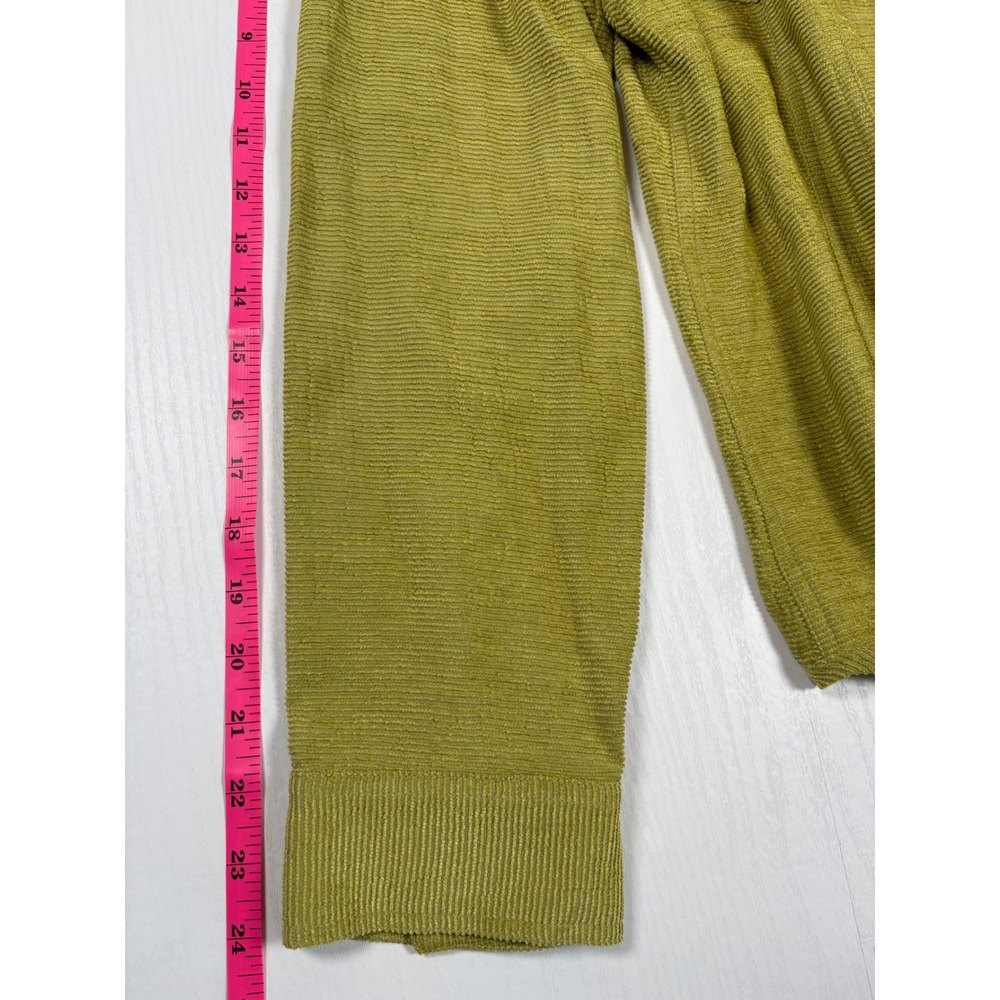 Chicos Womens Silk Blend Ribbed Button Down Shirt Jacket Size 1 Chartreuse Green - Picture 11 of 11